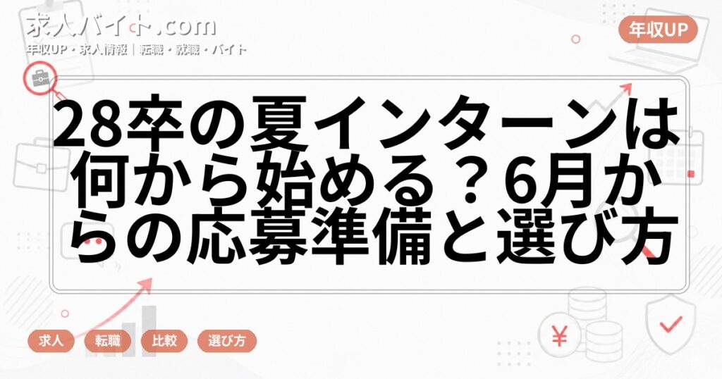 28卒の夏インターンは何から始める？6月からの応募準備と選び方