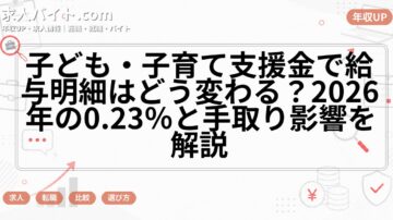 子ども・子育て支援金で給与明細はどう変わる？2026年の0.23％と手取り影響を解説