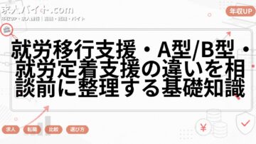 就労移行支援・A型/B型・就労定着支援の違いを相談前に整理する基礎知識