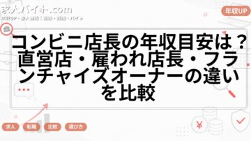 コンビニ店長の年収目安は？直営店・雇われ店長・フランチャイズオーナーの違いを比較