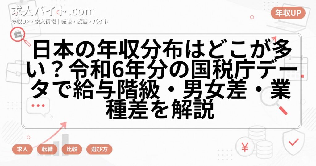 日本の年収分布はどこが多い？令和6年分の国税庁データで給与階級・男女差・業種差を解説