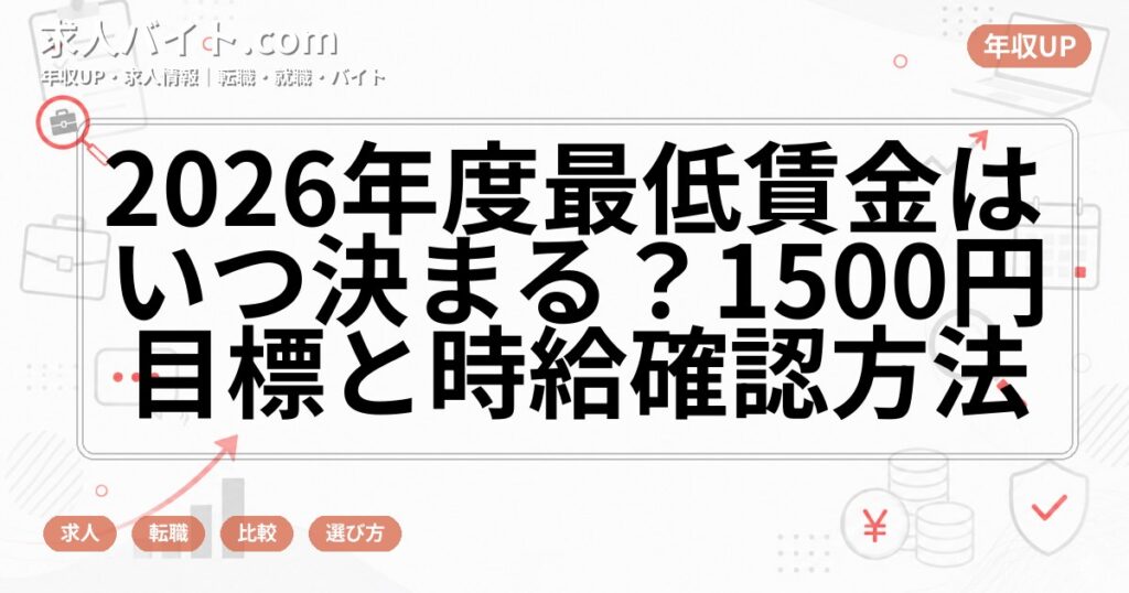 2026年度最低賃金はいつ決まる？1500円目標と時給確認方法