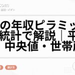 日本の年収ピラミッドを最新統計で解説｜平均年収・中央値・世帯所得
