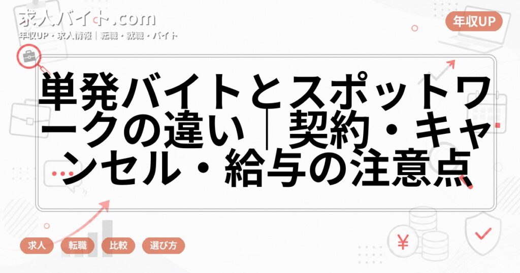 単発バイトとスポットワークの違い｜契約・キャンセル・給与の注意点