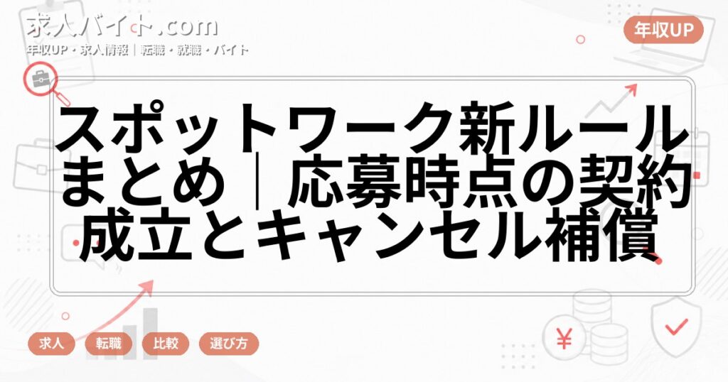 スポットワーク新ルールまとめ｜応募時点の契約成立とキャンセル補償